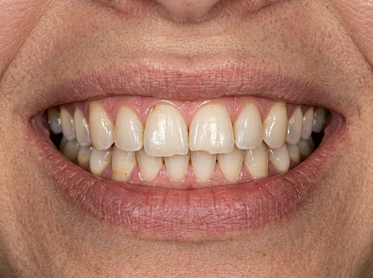 Porcelain Veneers — before treatment, illustrative