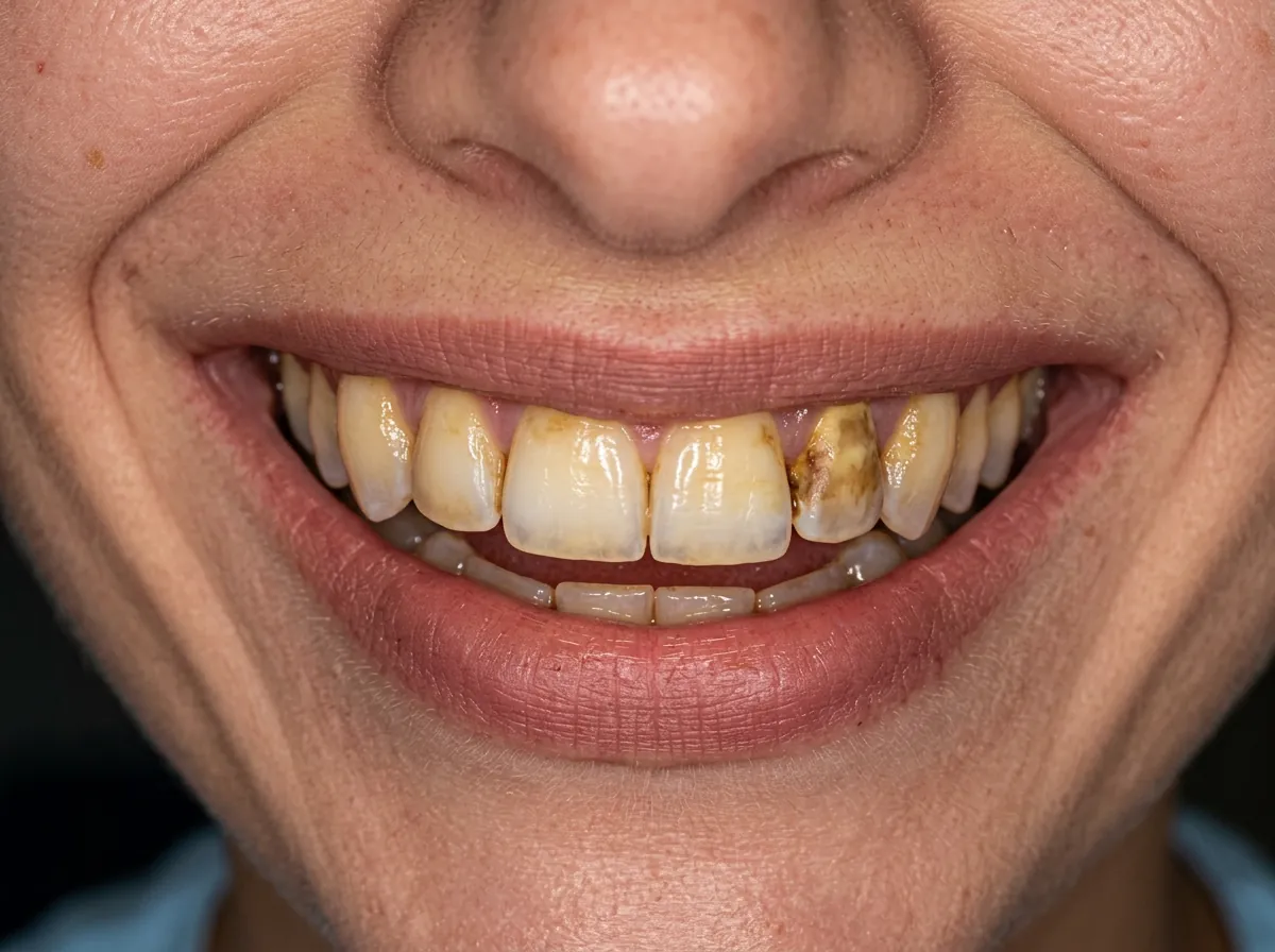 Professional Teeth Whitening — before treatment, illustrative