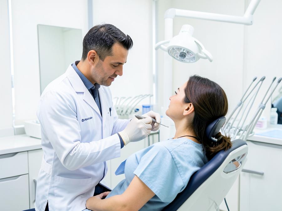 Dentist carrying out a routine dental check-up at The Park Dental Clinic Kolkata